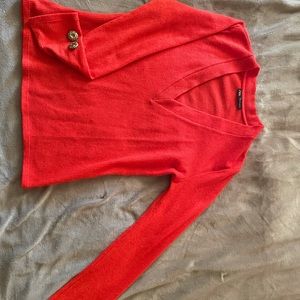 Zara red t shirt/ blouse with buttons